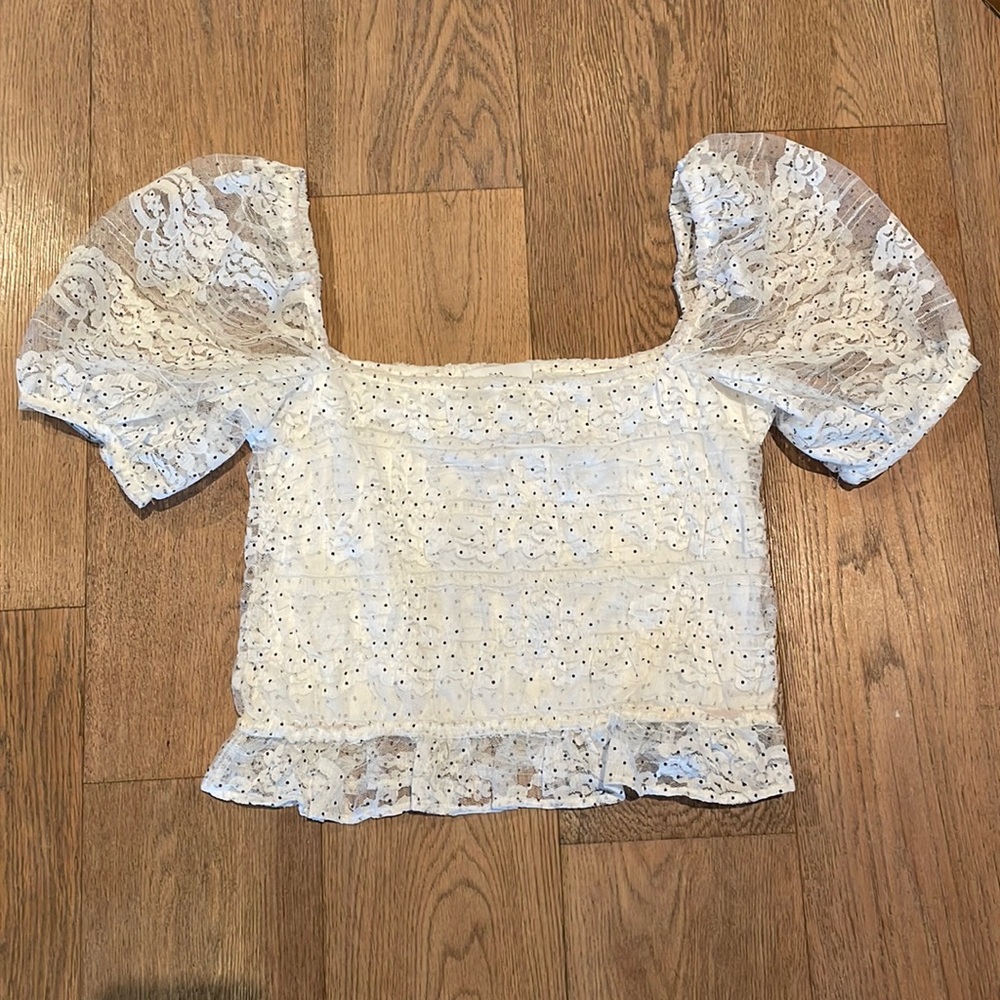 Lace ruffle shirt